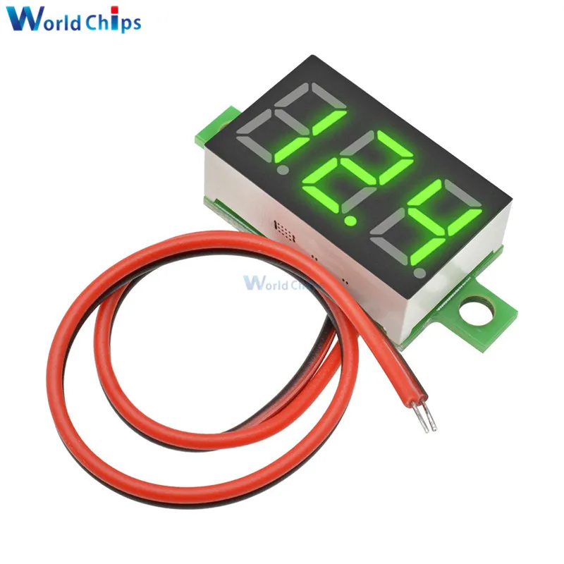 0.36 Inch Mini LED Digital Voltmeter Green Panel Voltage Meter 3 Digit Display DC 4.5~30V|voltmeter dc|dc dcvoltmeter mini |