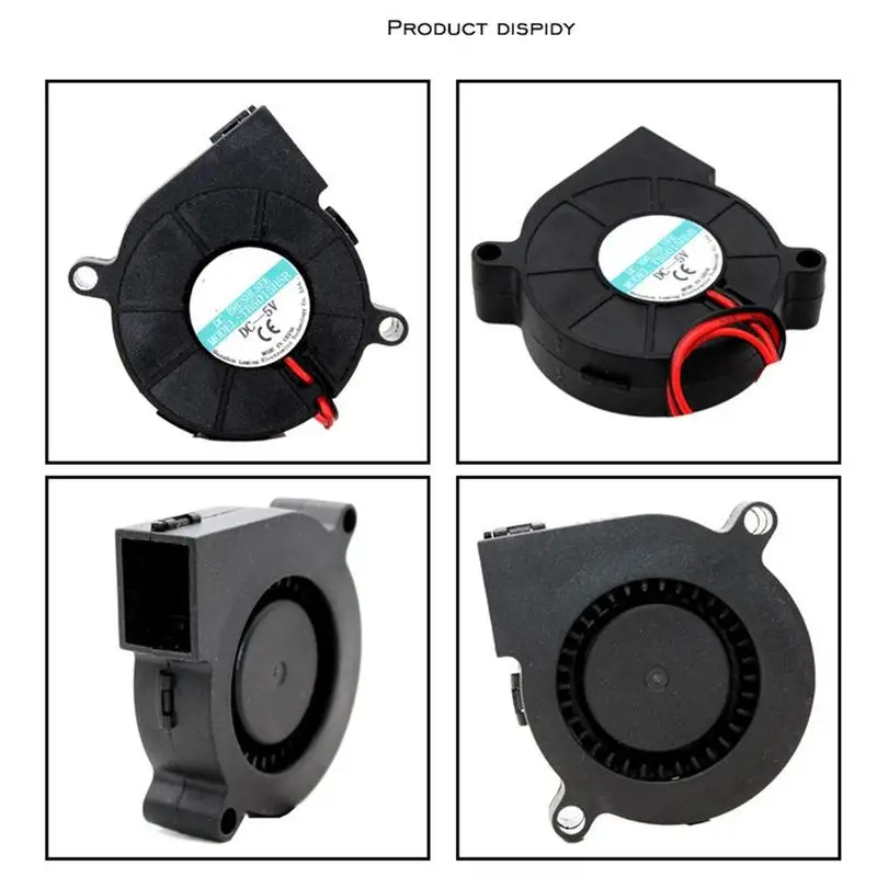 

5015 12V&24V Cooling Turbo Fan Brushless 3D Printer 2Pin Black Plastic DC Parts Cooler Blower Fans Part For Extruder W3U4