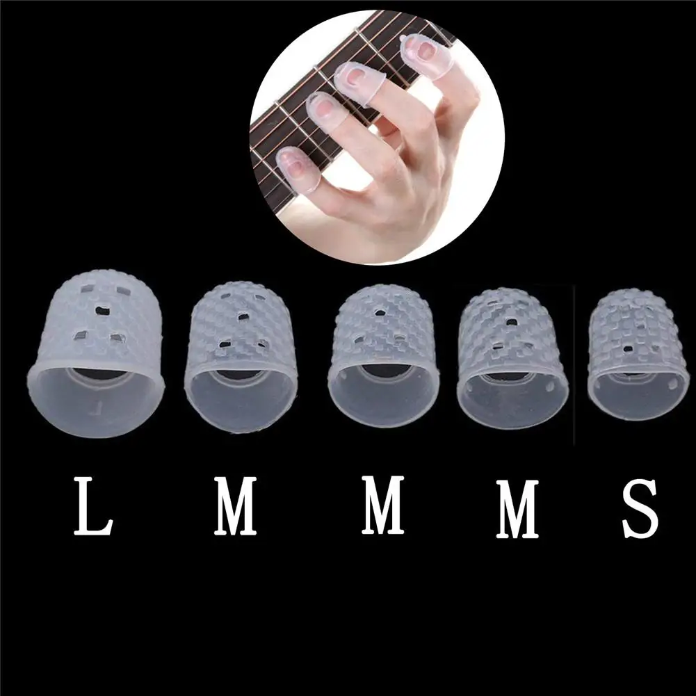 

5pcs Finger Cover Anti-slip Hands Coat Relief Play Pain Gloves for Ukulele Electric Acoustic Guitar Stringed Musical Instrument