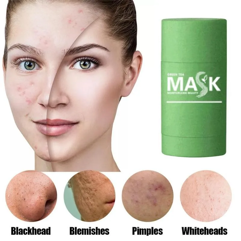 

Green Tea Mask Deep Cleaning Mud Oil Control Anti-Acne Masks Purifying Clay Stick Mask Skin Care