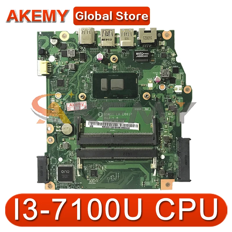 

LA-E061P материнская плата для ноутбука Acer aspire ES1-572 материнская плата портативного компьютера с I3-7100U Процессор DDR4 NBGKQ11001 NB.GKQ11.001 B5W11 100% тестирова...