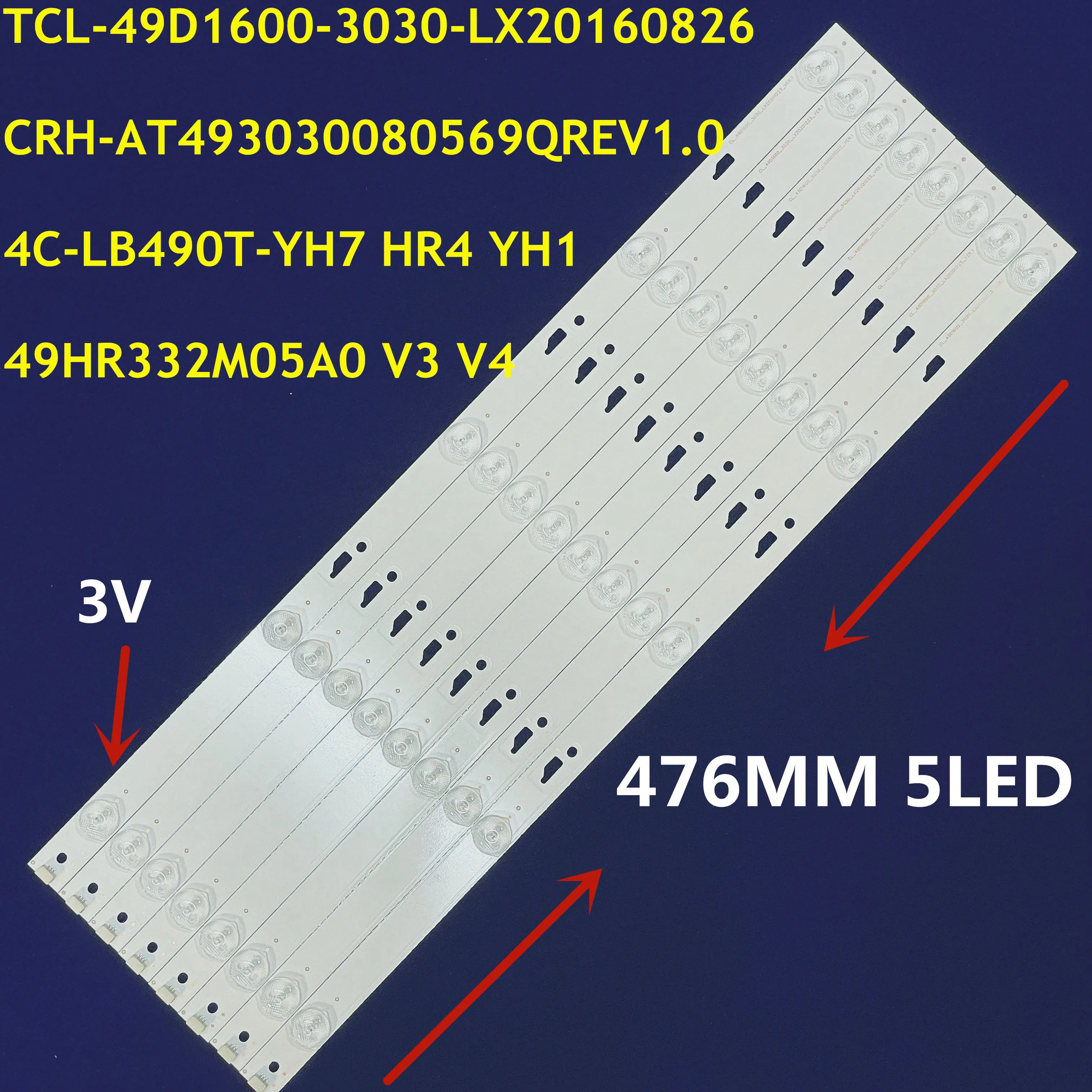 Светодиодная лента для Hitachi 49D1600 49HR332M05A0 V3 V4 4C-LB490T-HR4 49E301 49U3600C 49L510U18 49FB3103 49U2200 40 шт. |