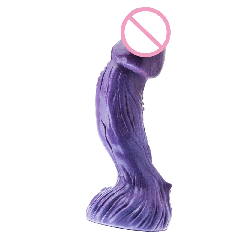 Фиолетовый мягкий силиконовый большой фаллоимитатор гигантский телесный