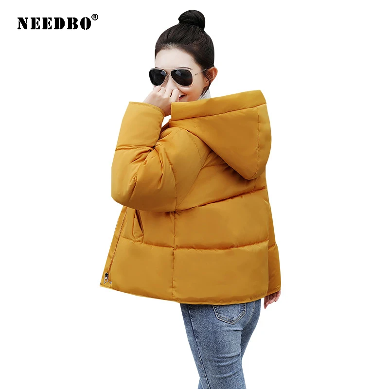 NEEDBO Women Down Jacket Hooded Down Coat White for Women Slim Down Jackets ultra Light Down Coat Winter Oversize Parka Doudoune