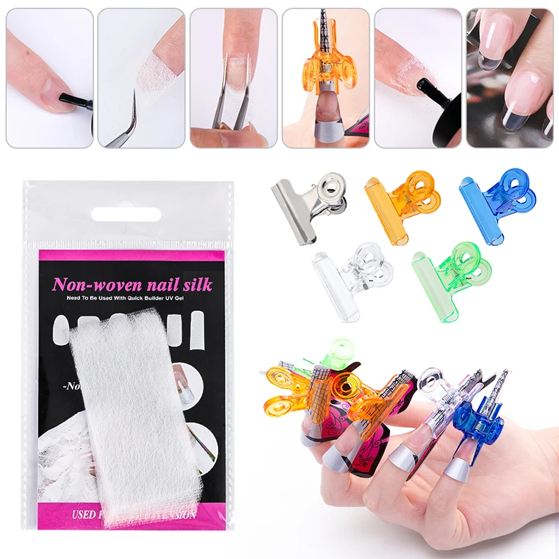 LadyMisty 5/10 шт. нетканый ногти шелковое волокно Стекло формы для наращивания ногтей