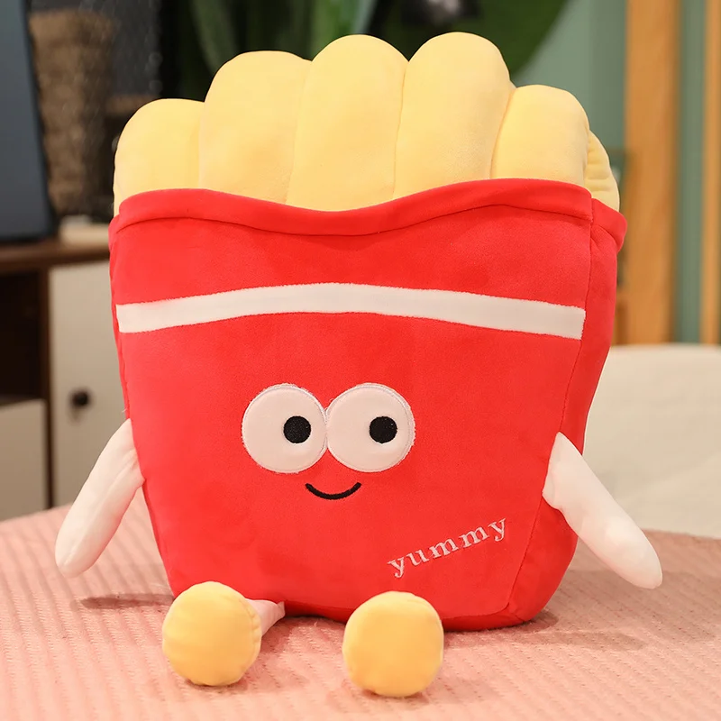 

80cm Kawaii French fries Plush Toy Soft Stuffed Snack Soft Dolls Baby Toys For Children Appease Pillow Creative Birthday Gifts