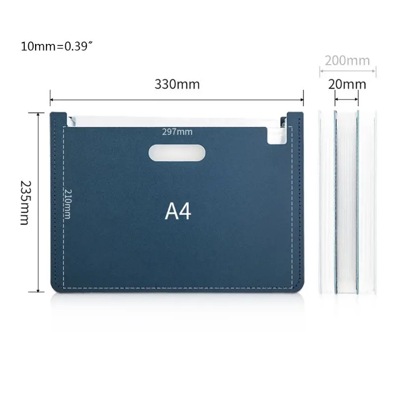 

13 Pockets Expanding File Folder A4 Organizer Document Paper Storage Stationery AXYB