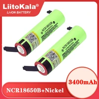 liitokala new original ncr18650b 3 7 v 3400 mah 18650 lithium rechargeable battery welding nickel sheet batteries