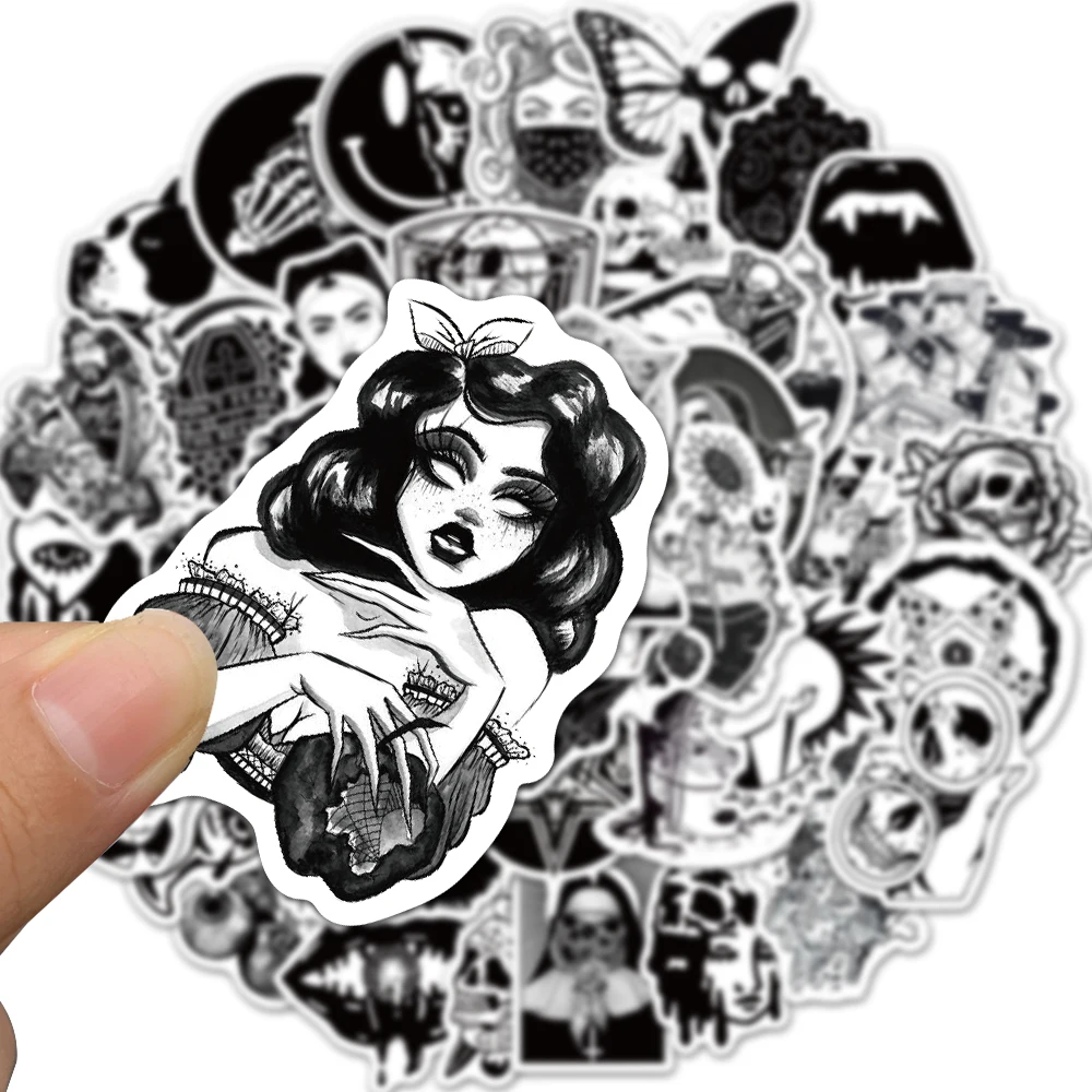 10/30/50pcs Gothic Style Horror Devil Witch Graffiti Stickers Decals Skateboard Travel Luggage Car Guitar Laptop DIY Toy Sticker - купить по