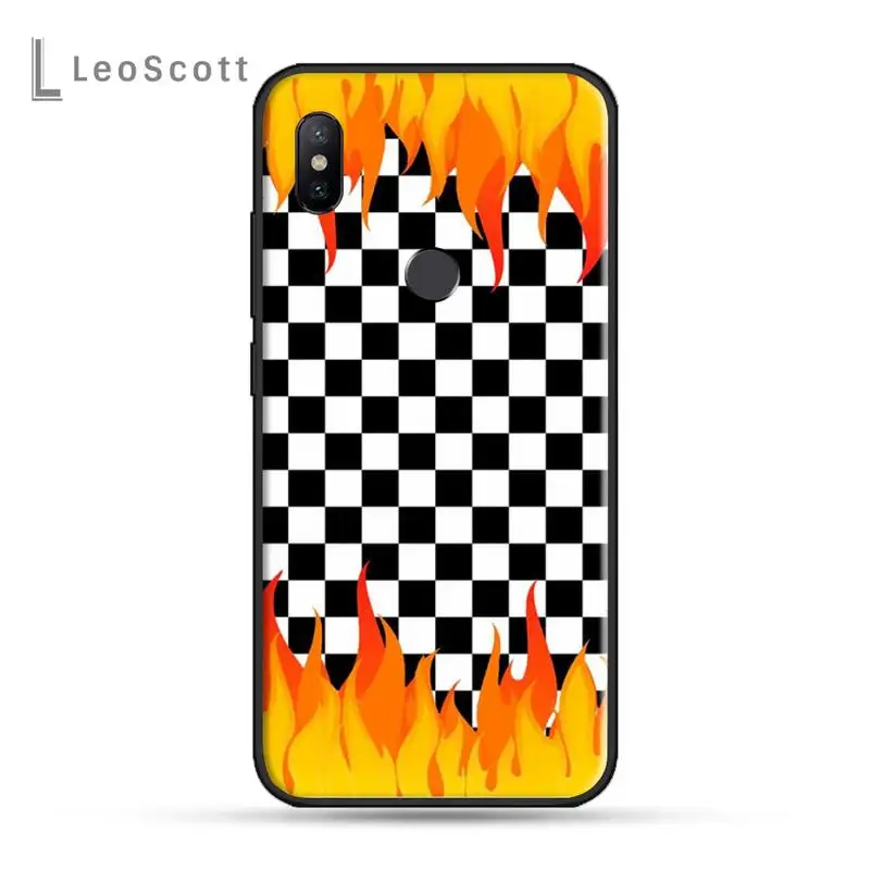 Мягкий Силиконовый ТПУ чехол с рисунком пламени в клетку для телефона Xiaomi Redmi 4x5
