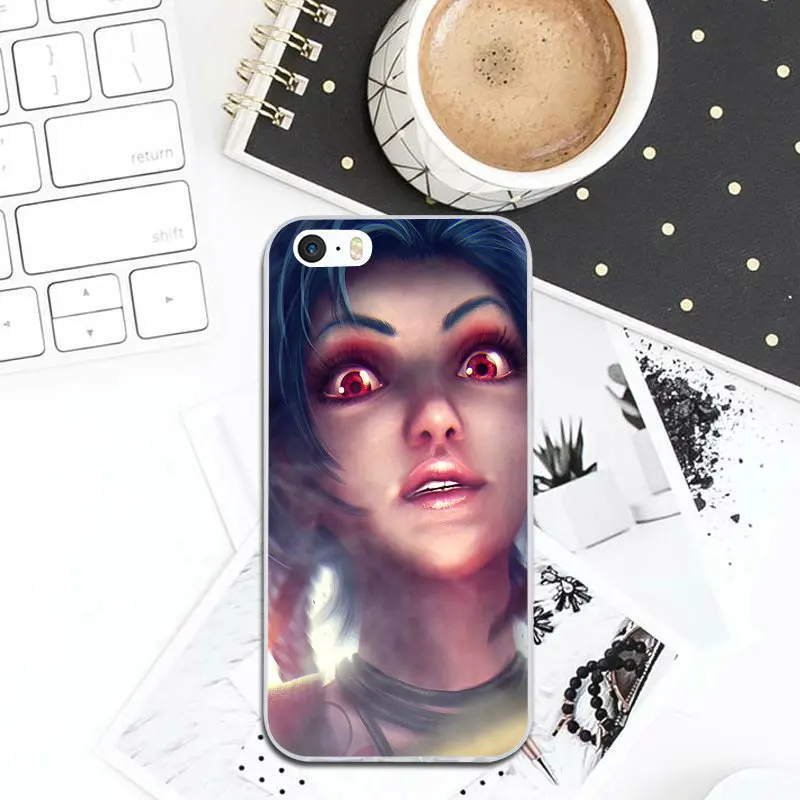 Мягкие силиконовые чехлы League of Legends Jinx для мобильных телефонов из ТПУ Iphone 4 4s 5 5S 5C SE