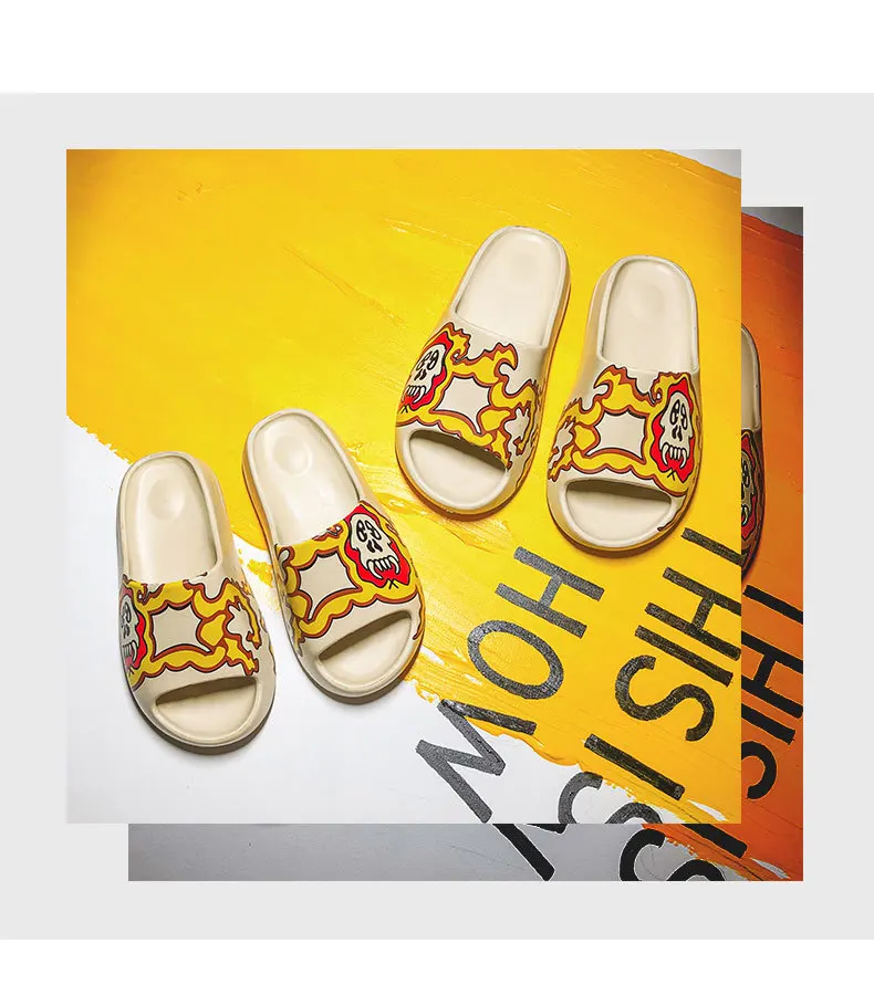 

Summer Men Slides Lightweight Cool Beach Slippers Slide Bone Fish Mouth Flip Flops Women Sandals Soft EVA Sneakers Couple 35-45