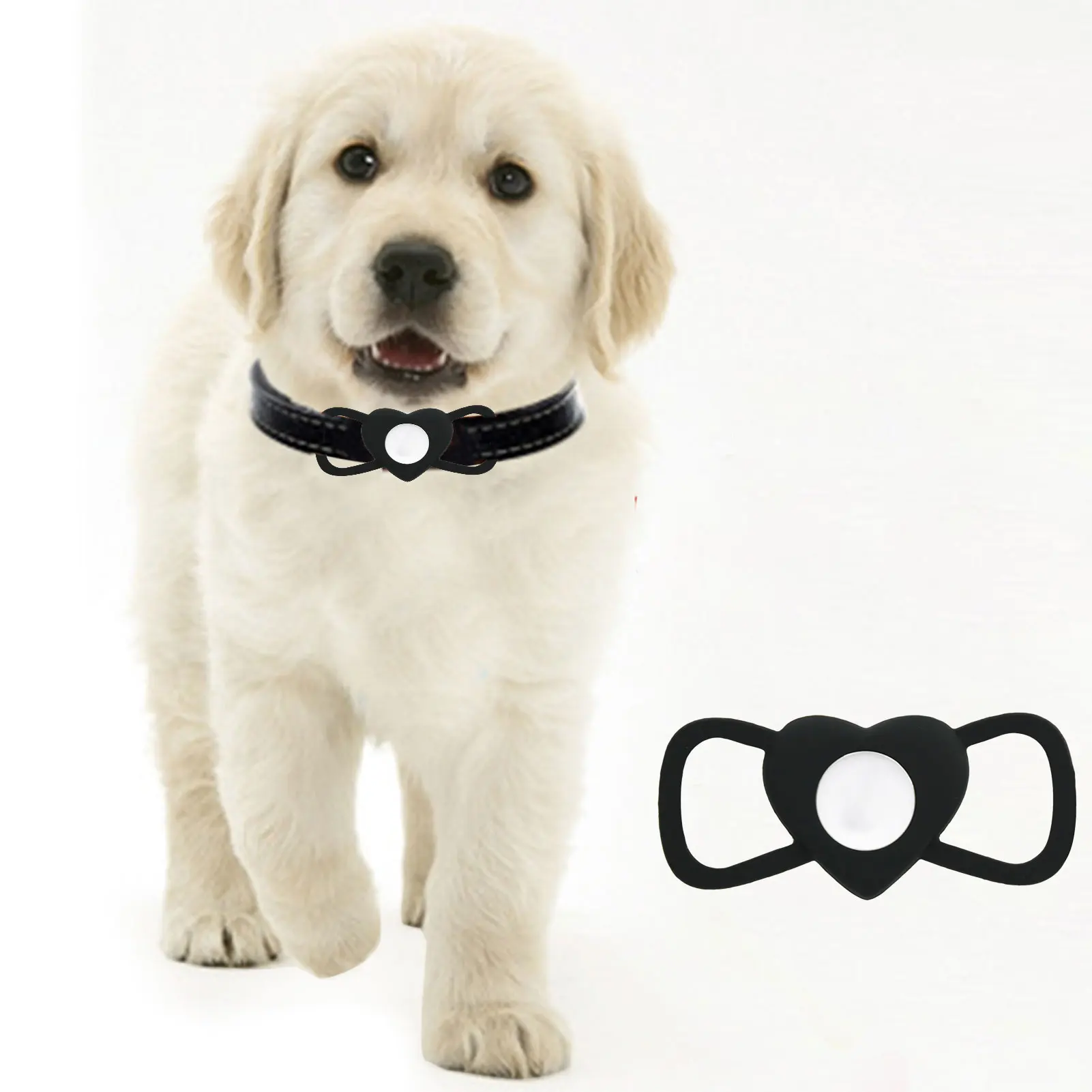 

Practical Pet Silicone Protective Case For Apple Airtags GPS Finder Dog Cat Collar Loop Compatible With Apple Airtags