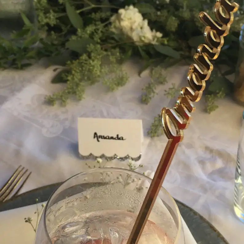 Персонализированные палочки для мороженого с именем питьевые шриры свадебный