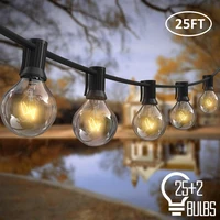 25ft fairy string light g40 led globe party garland string light warm white 15 clear vintage bulbs decorative outdoor backyard