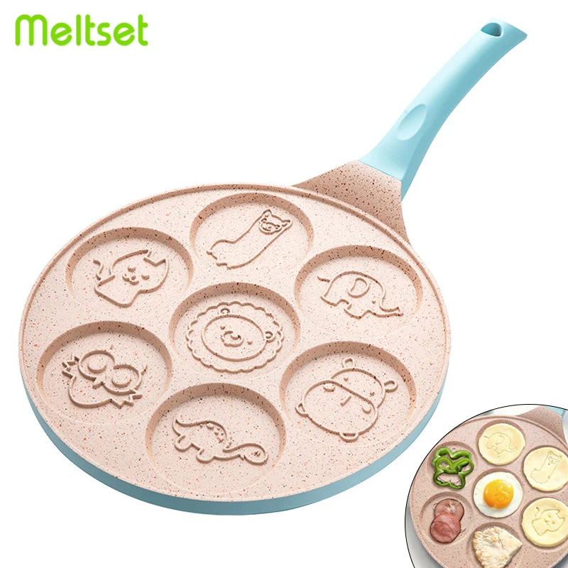 Мультфильм сковорода для омлета 7 отверстий форма жарки блинов стейк яйцо