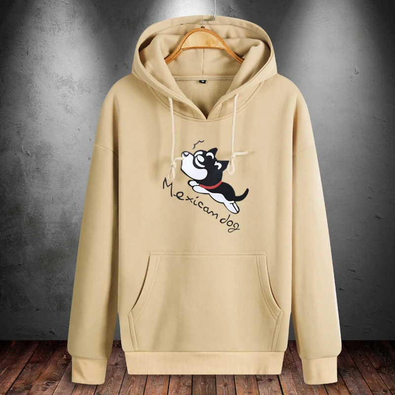 

Mens Hoodies Men 2020 Winter Solid Sweatshirt Cute Anime Dog Streetwear Oversized Yellow Fleece Fashion Hoodie Men Sweatshirts