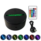 Светодиодная аниме лампа с основанием, черный USB светильник с сенсорным управлением и дистанционным управлением, детский подарок, ночник для манги, аксессуар, держатель лампы