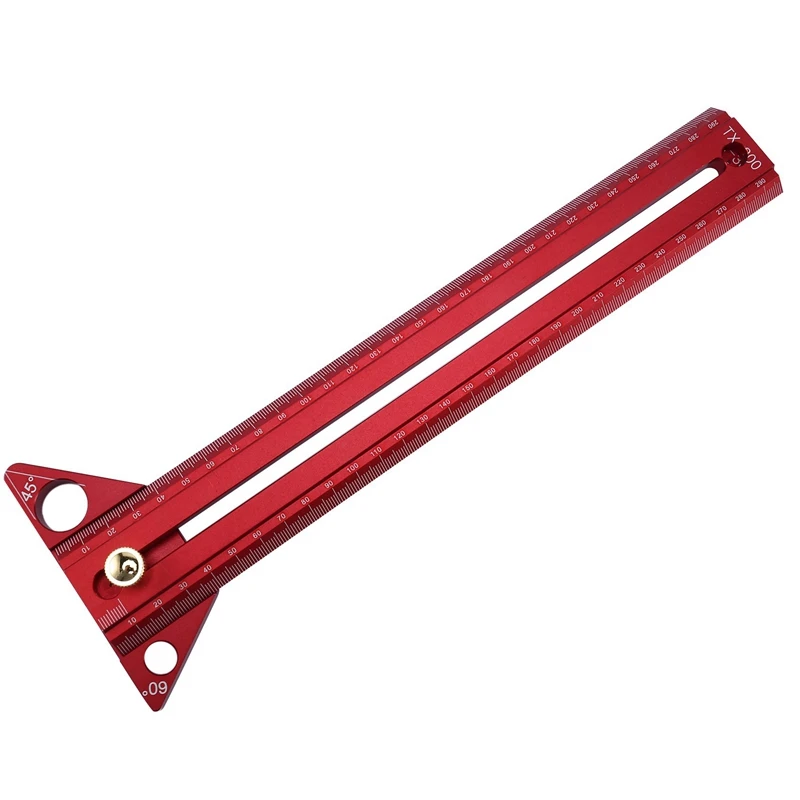 

2 Pcs Woodworking Angle Scribe Adjustable T-Shaped Scribe Scribe Aluminum Alloy Measuring Tool, 300mm & 600mm