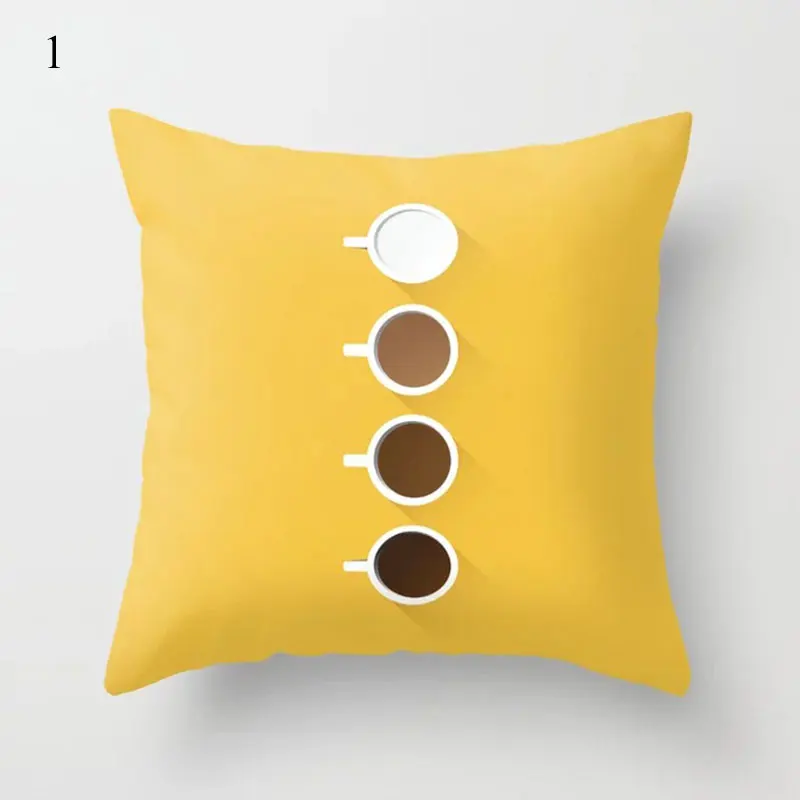 

New Hot Sale Plaid Letters Print Sofa Pillow Case Pillow Cover Yellow Cushion Cover Bedroom Home Decor Sofa Chair Supplies