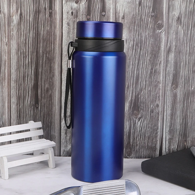 

1000ML High Capacity Thermos Mug Mountaineering Handle KettleTumbler Insulated Water Bottle Vacuum Flask For Office Tea Mugs