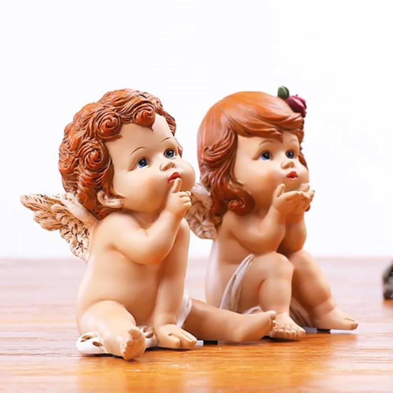 Европейская Статуэтка маленького ангела из смолы Бог Купидон ангел сказочное