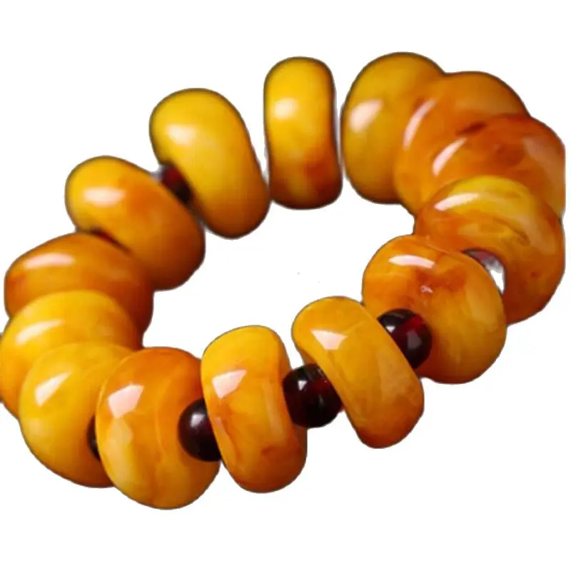

Two Generation Of Poland Stone Skin Beeswax Beeswax Bracelet Chicken Oil Yellow Old Honey On Hand