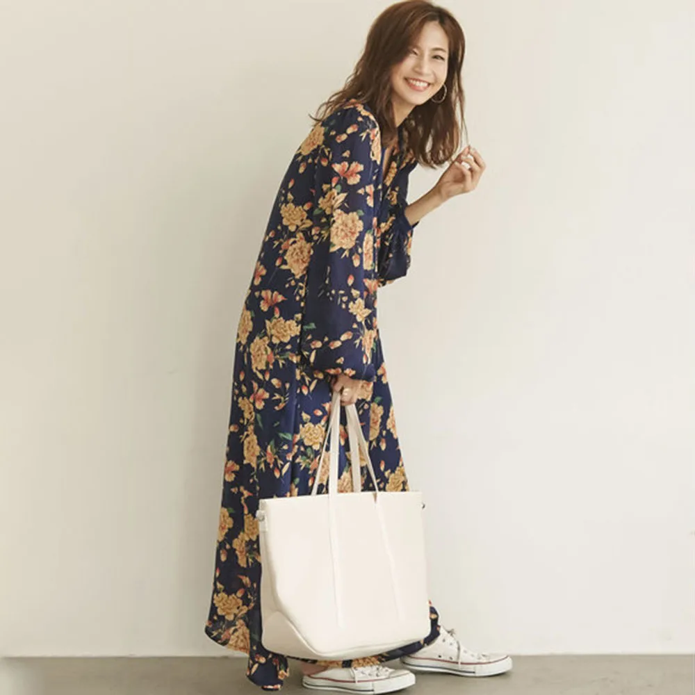 Женское платье в стиле бохо осень 2019 модное цветочный принт длинные платья v