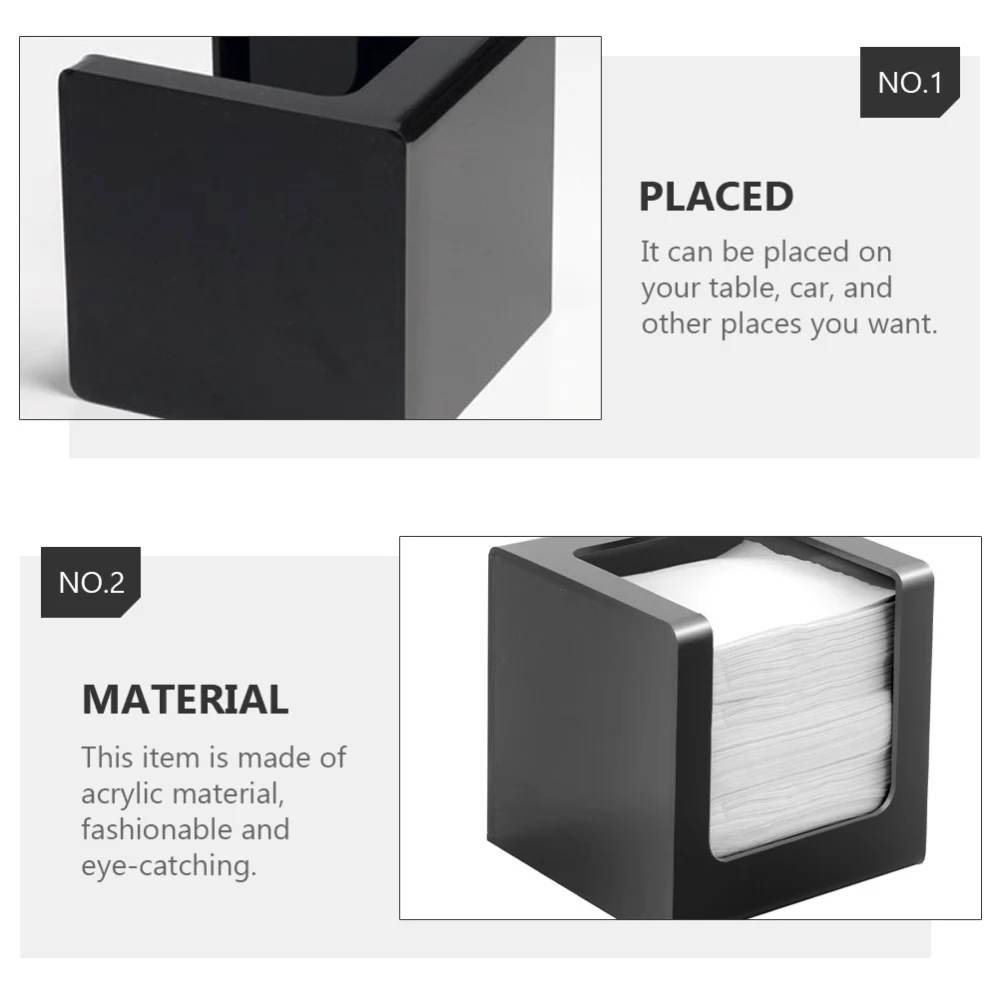 

1pc Creative Tissue Dispenser Box Black Tissue Napkin Box Car Tissue Decor Box