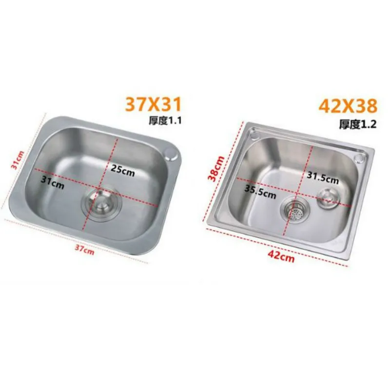 

304 stainless steel sink single sink kitchen sink sink single basin thickened sink large single slot set WF907250