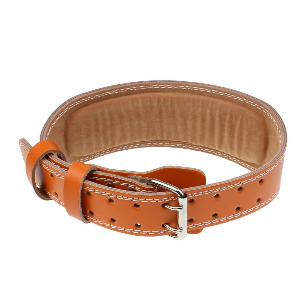 

Brown Gym Weight Lifting Belt 4” Leather Lumbar Back Support Power Training