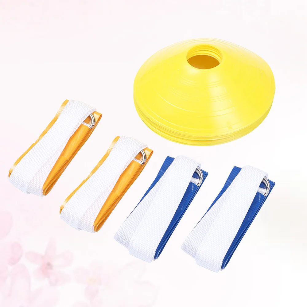 

8 Pcs American Football Waist Belt Type Flag Rugby Training Ribbon Game Streamer Label Webbing Sign with 4 Dish Plate Cone Obsta