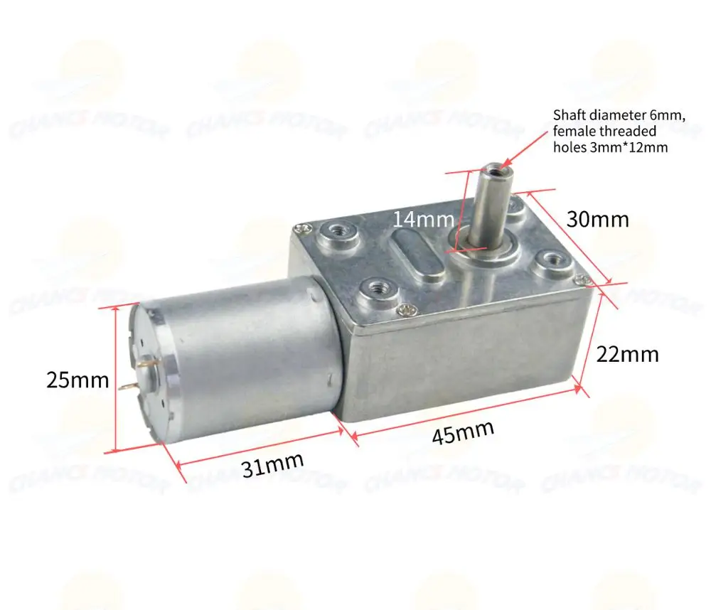 Редуктор червячного редуктора с высоким крутящим моментом 6 В постоянного тока 50