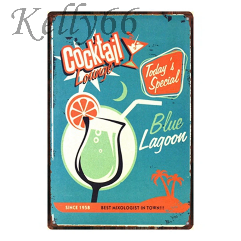 [Kelly66] коктейльный лаундж Mojito ледяной чай пиво лучший металлический знак