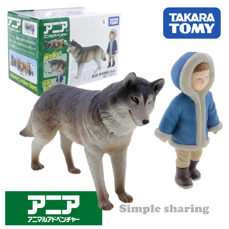 Takara Tomy ANIA Animal Advanture AS 26 Wolf Resin Детская образовательная мини фигурка