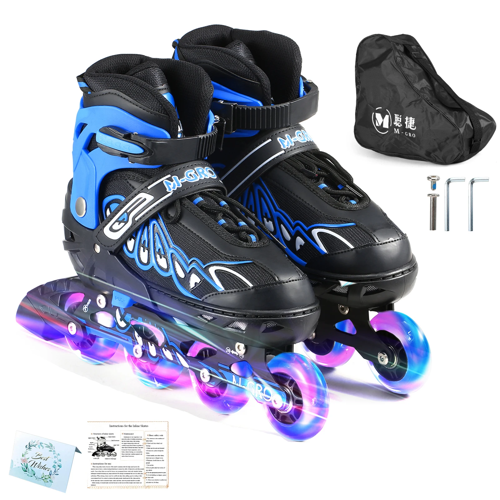 

Adjustable Inline Skates with Illuminating 4 Wheels Roller Skates for Kids Boys Girls Ladies Skate Shoes Patines Patins