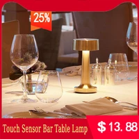 touch sensor bar table lamp led night rechargeable wine table lamps bedside coffee room desk night lights led stand lighting