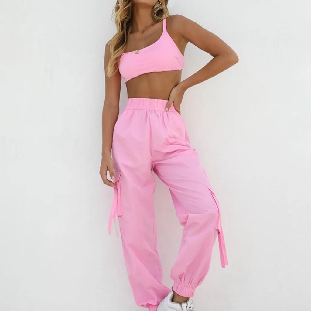 Женский летний спортивный костюм из двух предметов однотонная кофта без рукавов