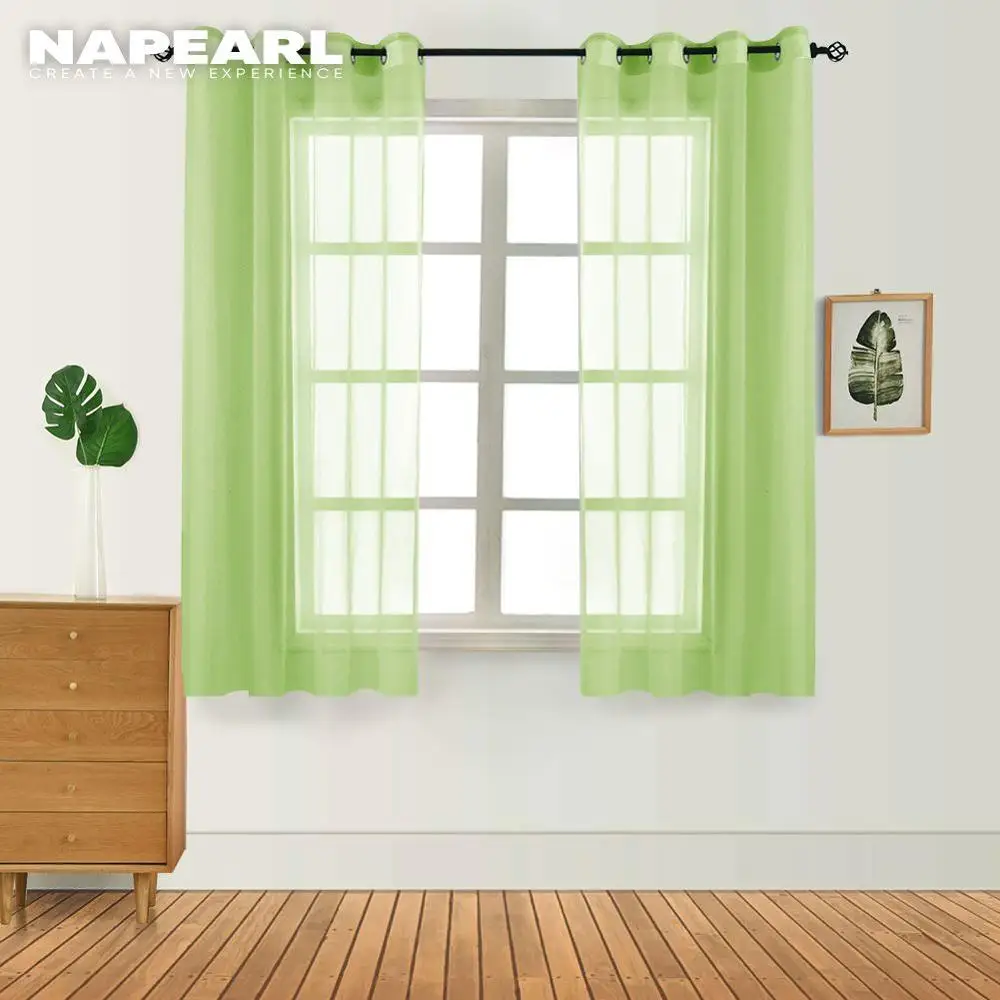 Однотонные короткие тюлевые шторы NAPEARL прозрачные радужные с каплями для кухни