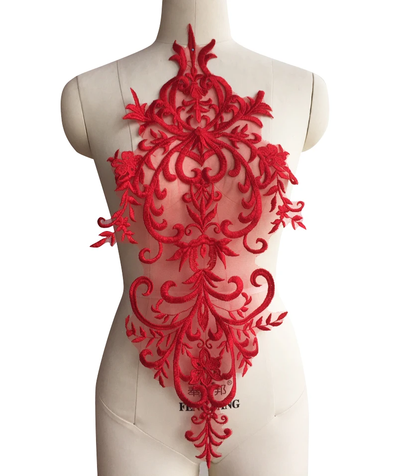 4Colors Flower Embroidery Lace Fabric Applique Trim For Evening/Wedding Dress Clothes Collar Sew On Patches Accessories | Дом и сад