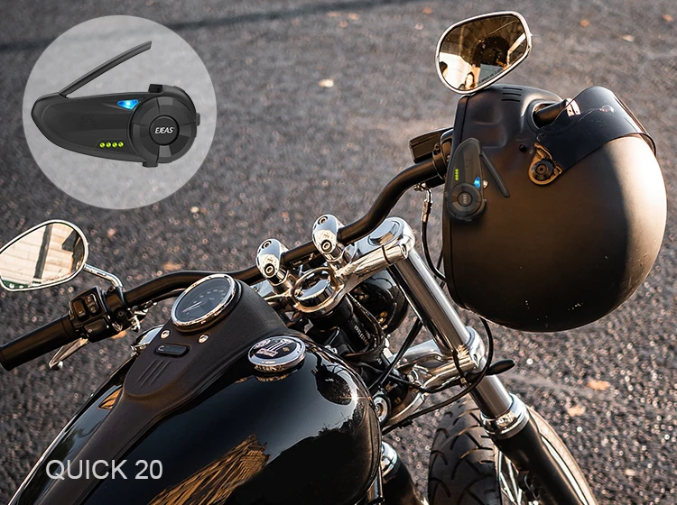 2 шт. 1200 м Quick20 мотоциклетная Интерком гарнитура Raid пара Bluetooth 4,2 с FM радио поворотный индикатор батареи для 2 всадников