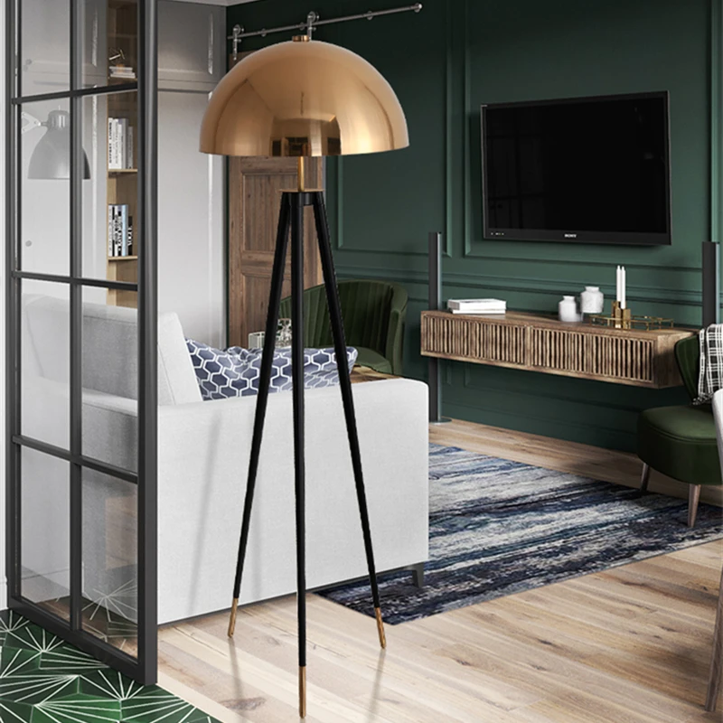 

Винтажная Напольная Лампа «Койот», золотой штатив в форме гриба для гостиной, спальни, украшение для дома, дизайнерский простой минималисти...