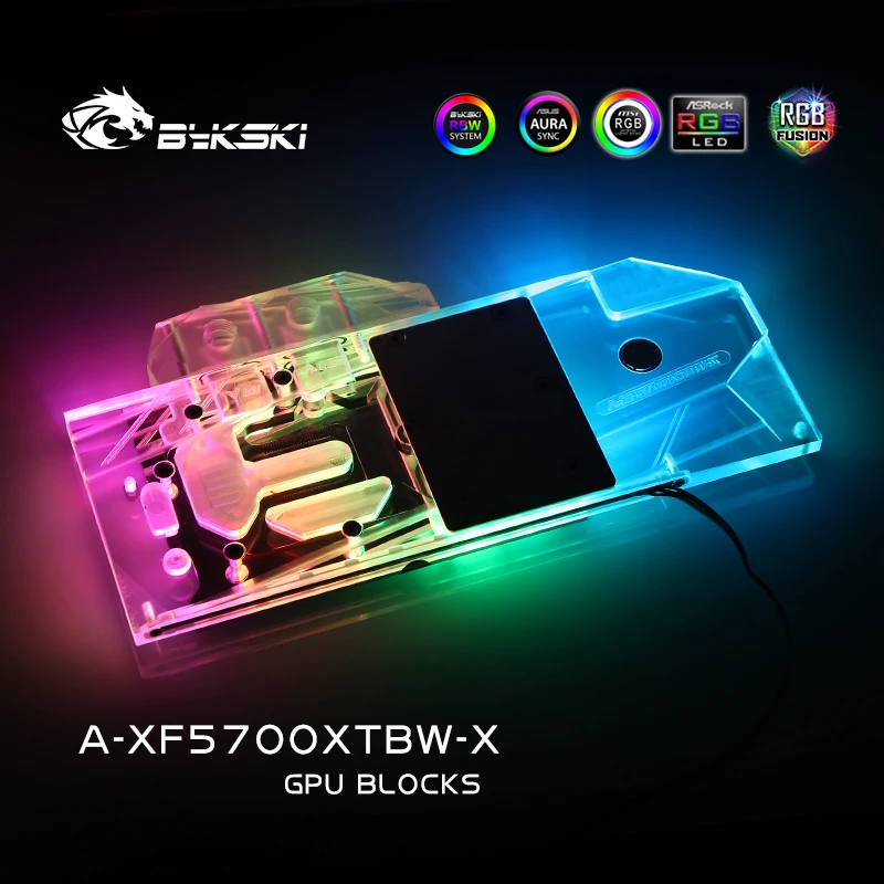Блок охлаждения воды Bykski A-XF5700XTBW-X для видеокарты XFX RX 5700 XT Black Wolf | Компьютеры и офис