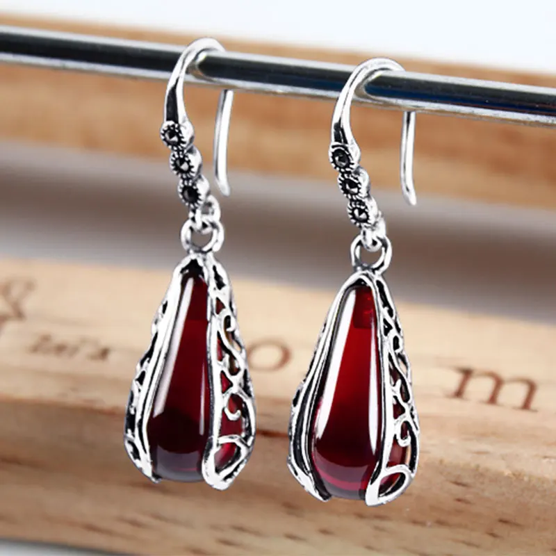 Женские длинные серьги ZHJIASHUN Винтажные Ювелирные украшения с натуральным