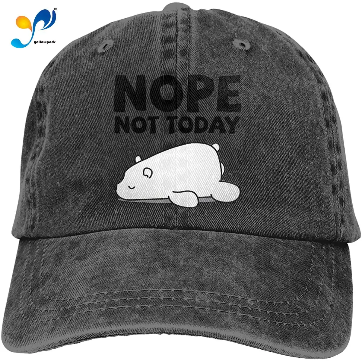 

Unisex Baseball Hat Lazy White Polar Bear - Nope Not Today Adjustable Vintage Distressed Dad Baseball Caps