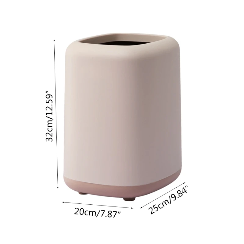 

Simple Square Shape Trash Can Creative Small Household Waste Bin Plastic Basket Bucket for Office Kitchen Bedroom Home