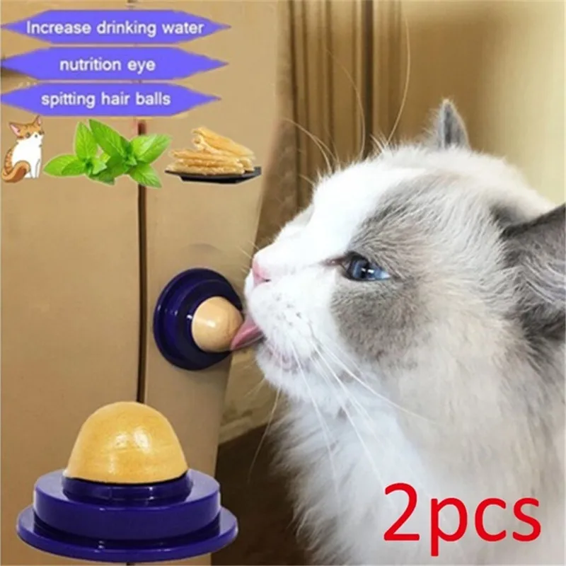 

New 2 PCS Cat Nip Sugar Solid Catnip Sugar Long Strong Pill Energy Ball Cat Nutrition Cream Licking Solid Candy Cats Toy