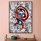 Капитан Америка щит кисть художественные плакаты комикс фоновые картины холст настенные картины Декор для дома гостиной