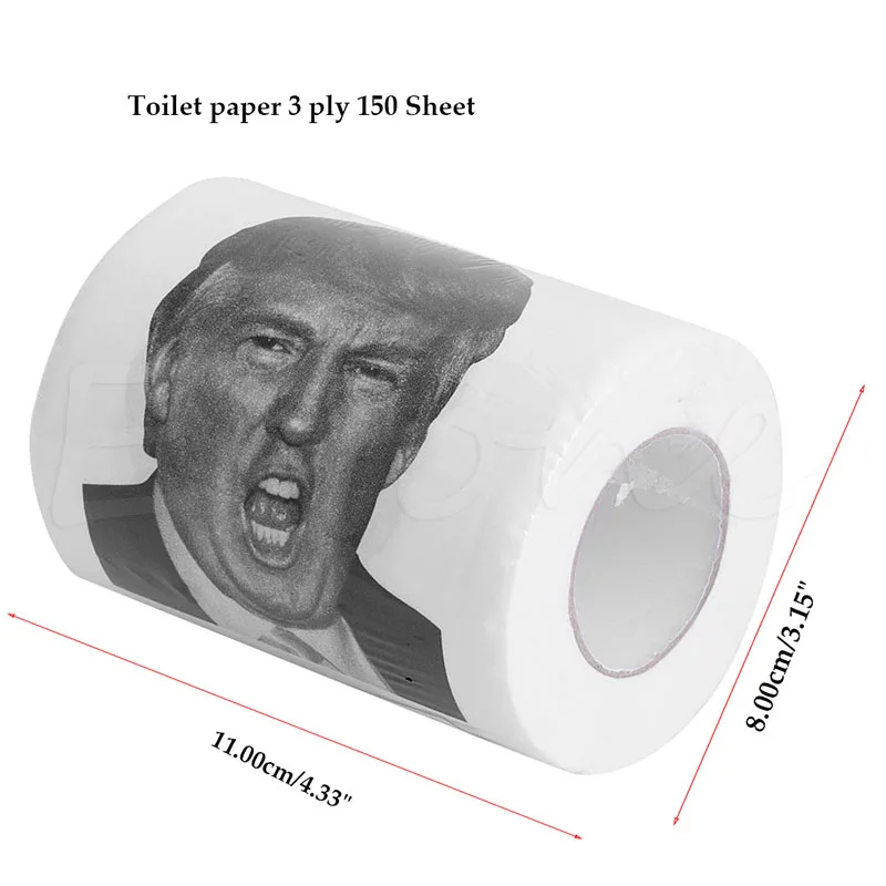 Горячая Дональд Трамп улыбка 3ply 150 листов туалетной бумаги рулон Новинка