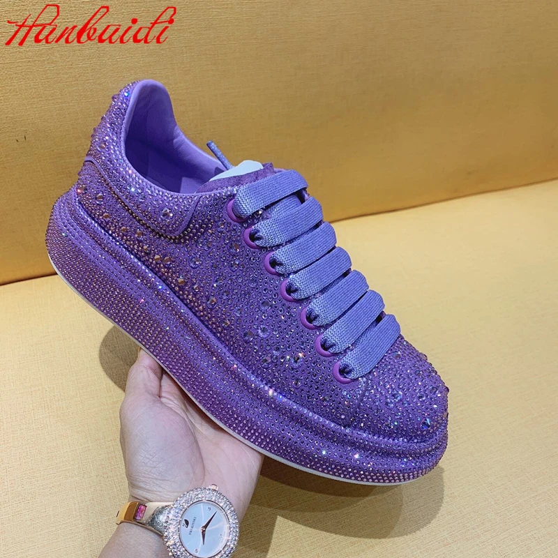

BlingBling Crystal Woman Flats Round Toes Height Increasing Woman Flats Cross-Tied Woman Flats Women Outfit Senakers Shoes Women